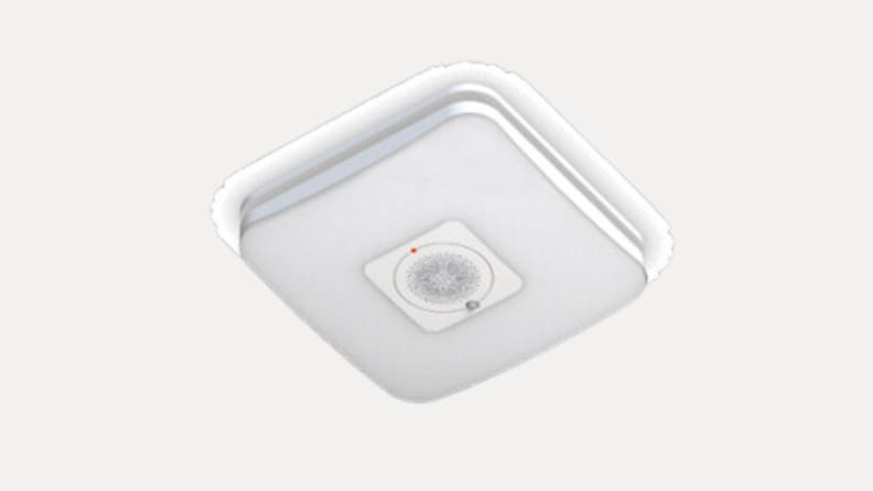 The Hubspace smart exhaust fan appears on a gray background.