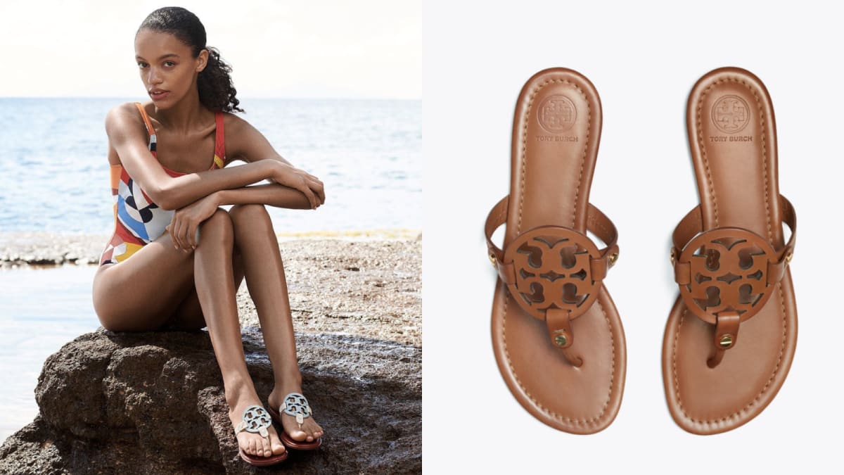 TORY BURCH: flat sandals for woman - Black | Tory Burch flat sandals 9296  online at GIGLIO.COM