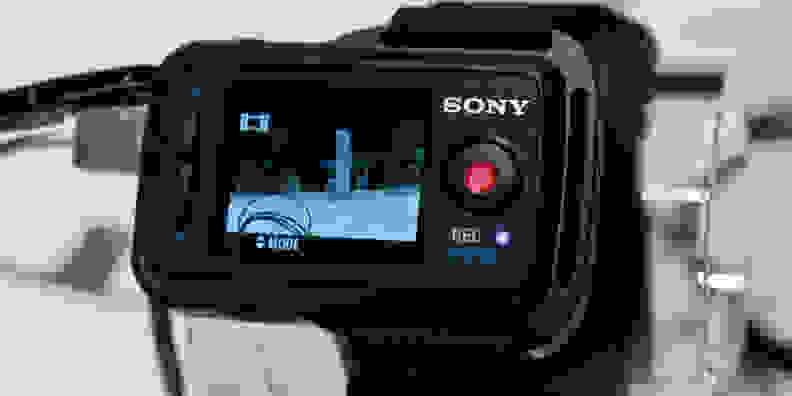 A photograph of the Sony Action Cam FDR-X1000V's optional Live View Remote.