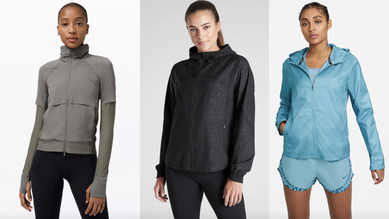 Running jackets from Lululemon, Athleta, and Nike