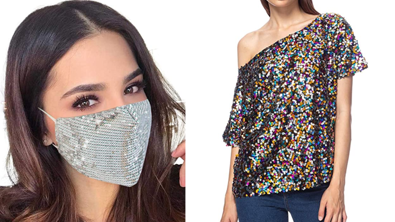 Sequin mask and top
