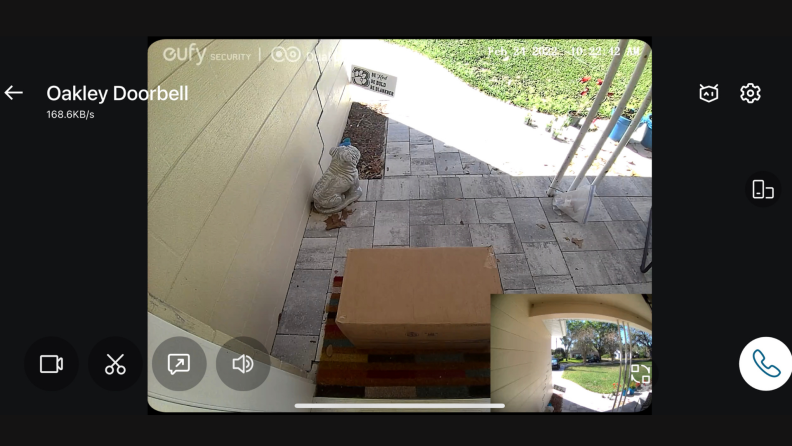 A package spotted by a video doorbell