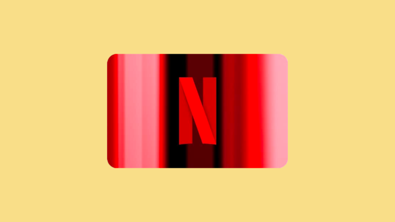A Netflix gift card with its signature red color.