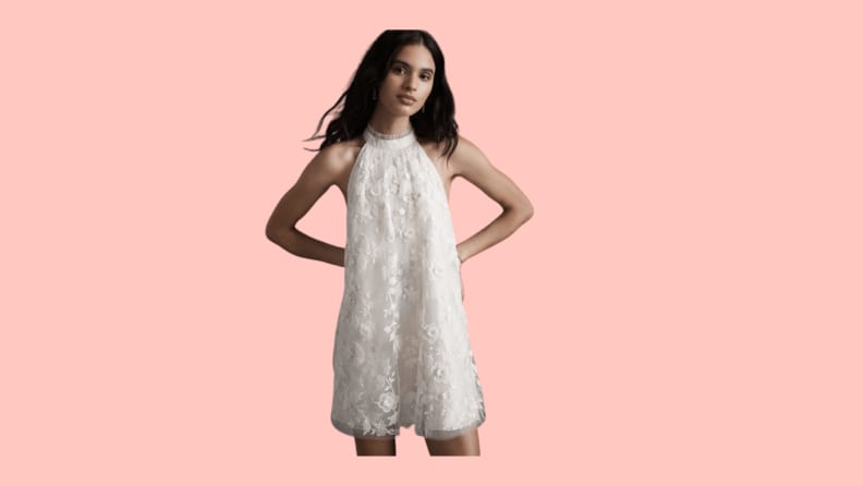 babydoll embellished white dress