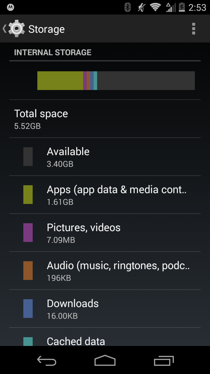 Android Storage Screen