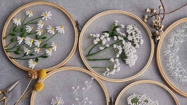 Transparent flower embroidery.