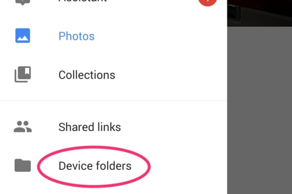 Google Photos App main menu