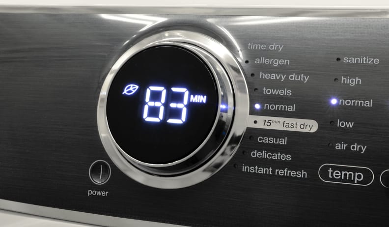 The Electrolux EFME617SIW's cycle selector blends old-school practicality with sexy modern design.