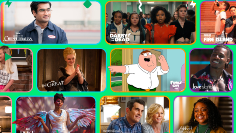 Screenshot of many hulu shows