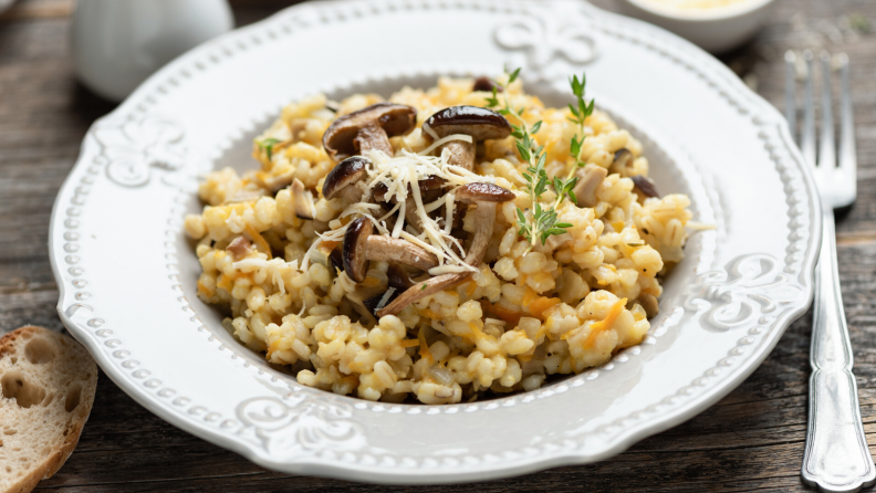 Mushroom soup, risotto, and stir fry are all good recipe ideas.