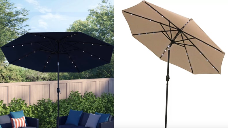 outdoor umbrella with lights