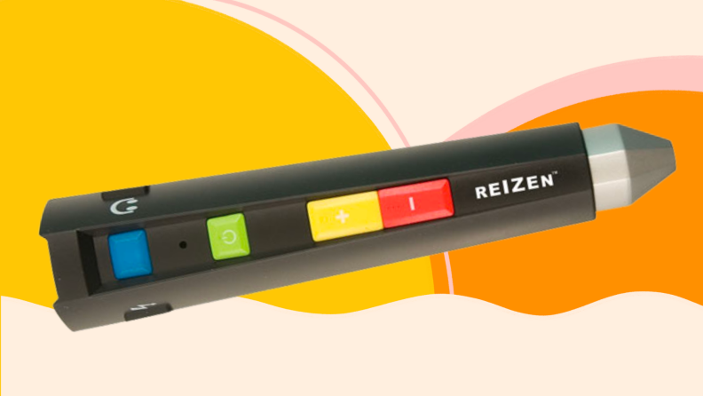 Close up of a Reizen talking label wand.