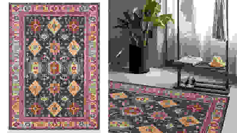 This detailed pattern is modeled after Turkish kilim rugs.