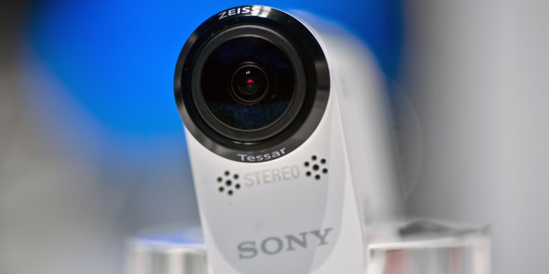 A photograph of the Sony Action Cam FDR-X1000V's front.