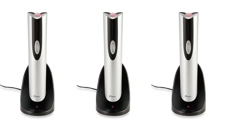 A cordless electric wine bottle opener