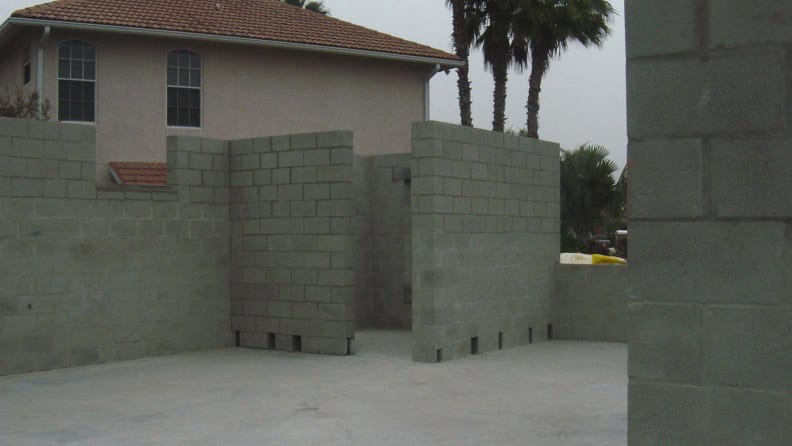 Wide angle of a safe room in construction