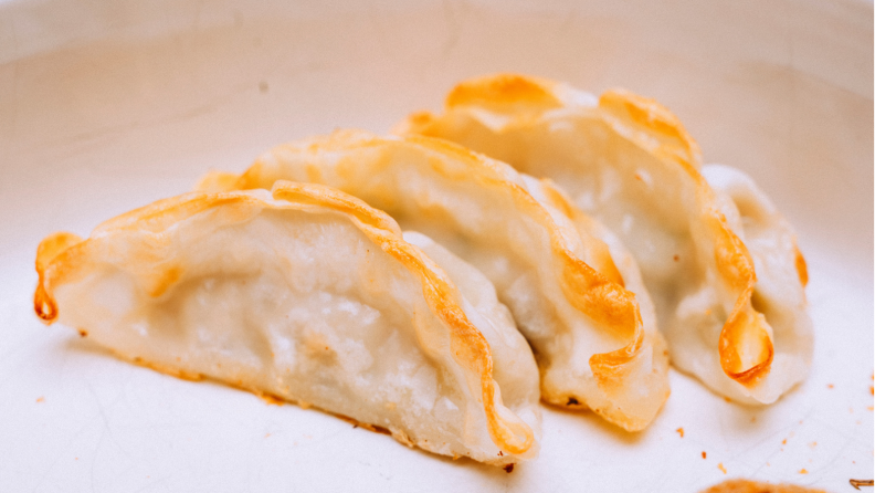 Air-fried pot stickers.