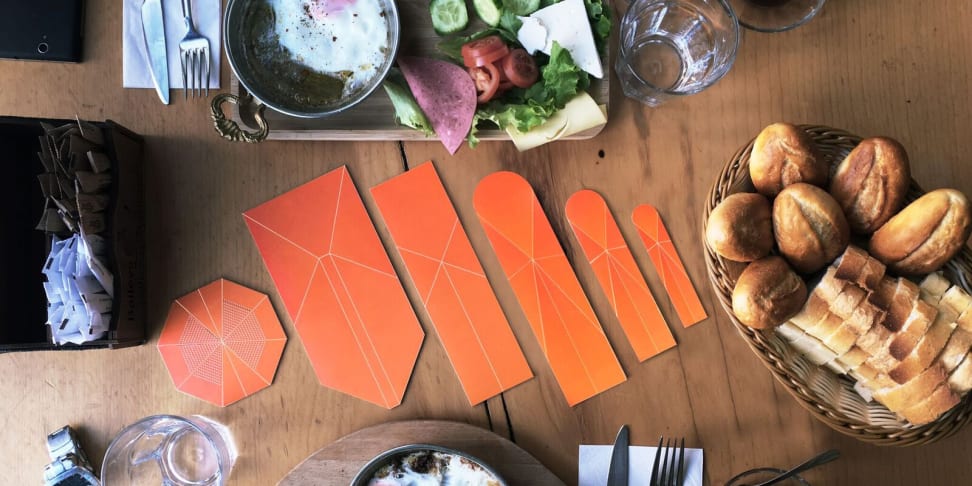 This innovative kitchen set folds like origami.