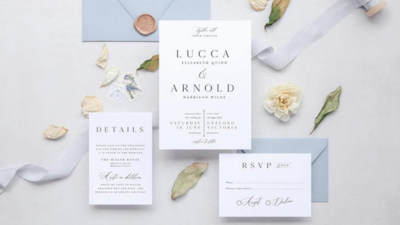 etsy wedding invitation suite