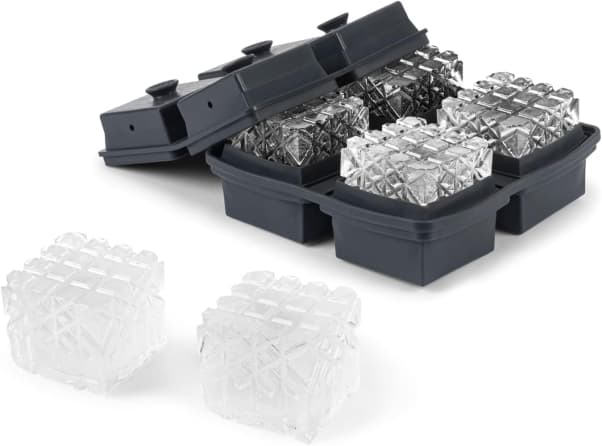 Oig Brands Easy Release White Ice Cube Tray Set - Durable Plastic Stackable Easy Twist 16 Cube Trays, Pack of 4