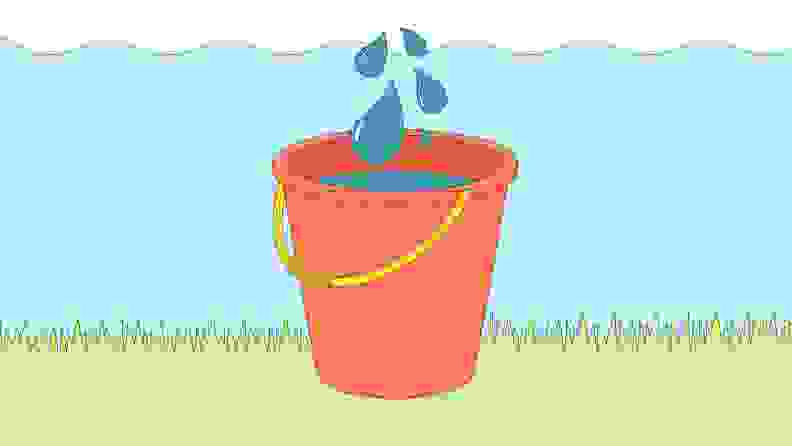 An illustration of a bucket filled with waste water.
