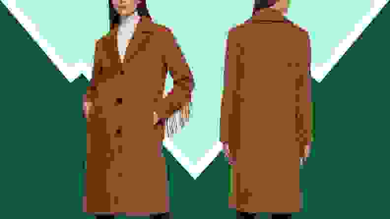 Image of women's jacket against green background