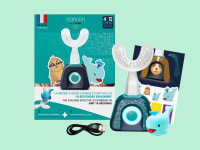 The Y-Brush set against a teal background.