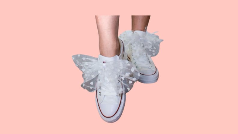 embellished white sneakers