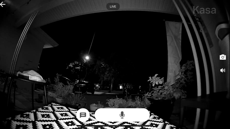 A night view from the Kasa Doorbell camera