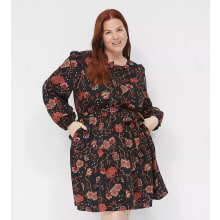 Product image of Lane Bryant Button-Down Bodice Tiered Fit & Flare Dress
