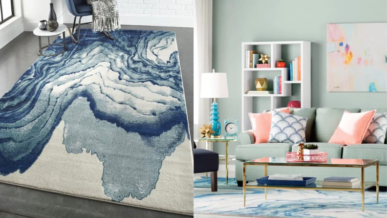 Peoples Blue/Beige Area Rug