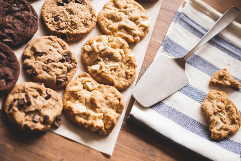 Cookies on parchment paper