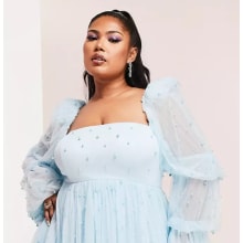 Product image of Asos Curve tulle baby doll dress with pearl embellishment
