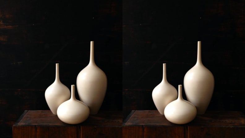 white ceramic vases