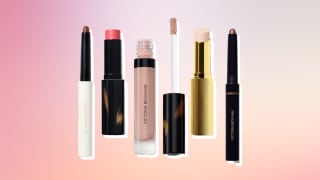 Collage of five products from Victoria Beckham Beauty