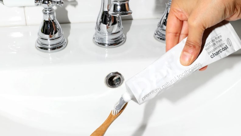Toothbursh and toothpaste.