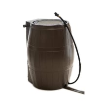 Product image of FCMP Outdoor RC4000-BRN 50-Gallon BPA Free Flat Back Home Rain Catcher Water Storage Collection Barrel