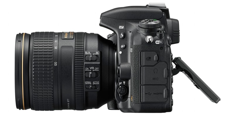 The D750 has most of the same ports as the D810, including mic and headphone jacks, HDMI output, as well as USB 3.0.