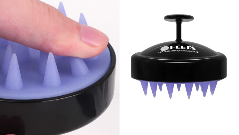 Close up of Heeta shampoo brush.