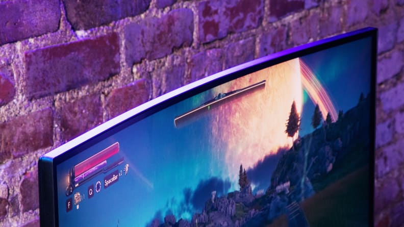 Top edge of the Cooler Master GM27-CFX gaming monitor.