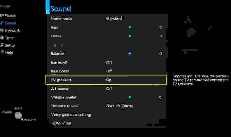 Panasonic TC-55CX850 sound modes