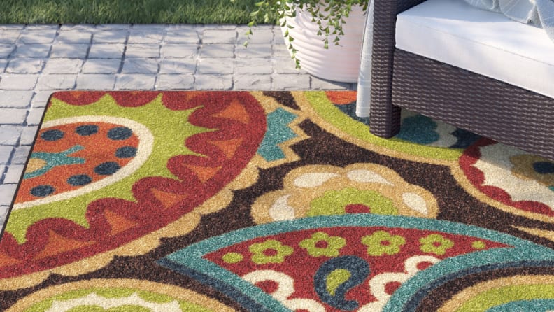 18 Stylish Outdoor Rugs To Upgrade Your, Blue And Lime Green Outdoor Rugs Uk