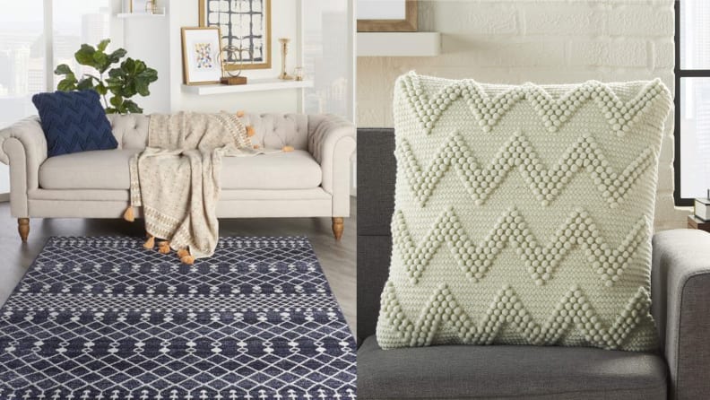 Chevron pillows on couch