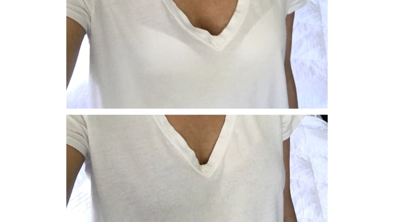 I tried the viral 'red bra under a white top' trick to see if it works – my  pale skin had an impact