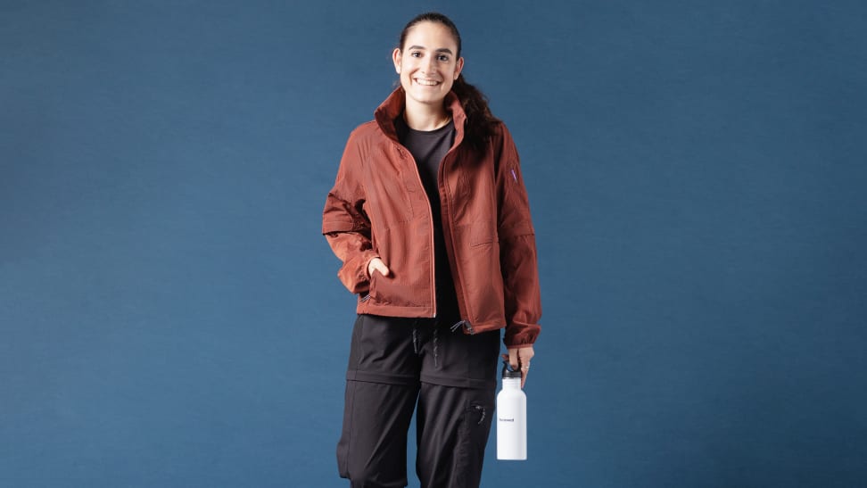 A woman in Lululemon Hike jacket.