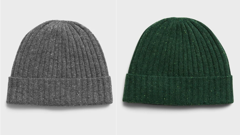two images of a beanie