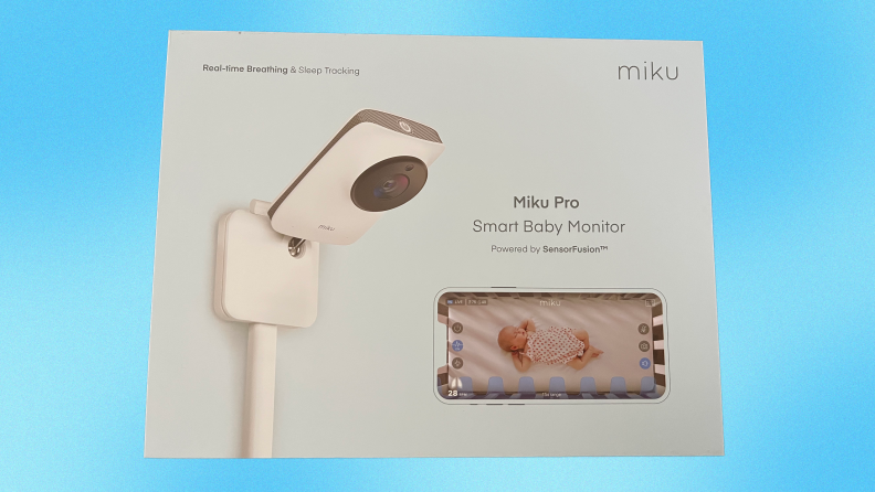Shot of box packaging for the Miku Pro Smart Baby Monitor.