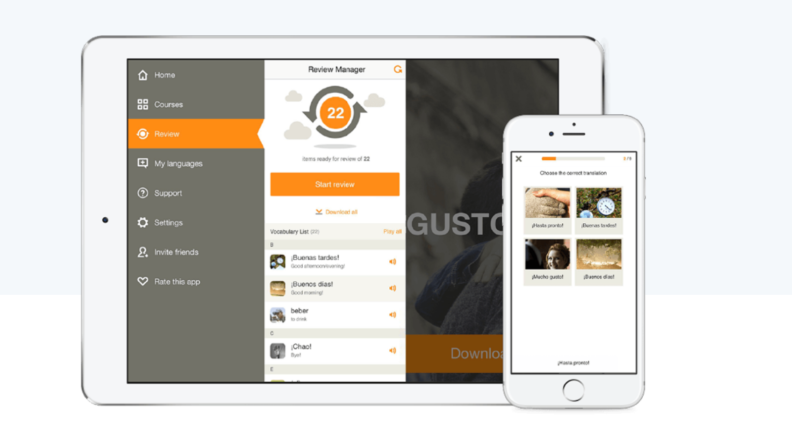 Babbel app on a tablet and smartphone