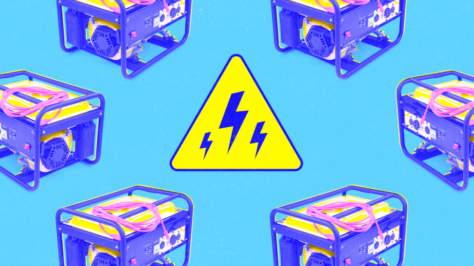 Illustration of generator against a blue background