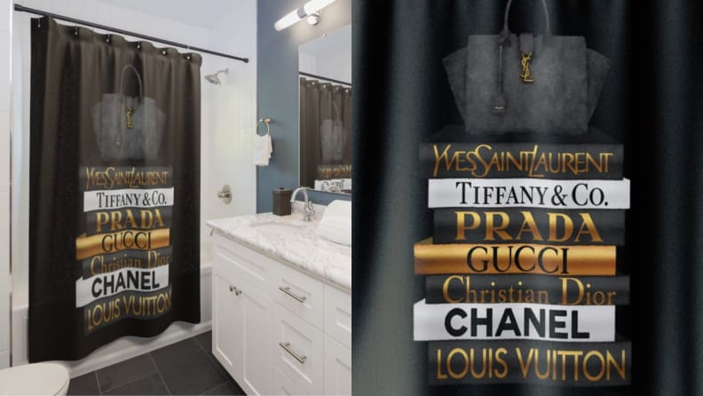 Chanel Louis Vuitton Fashion Bathroom Set Luxury Shower Curtain